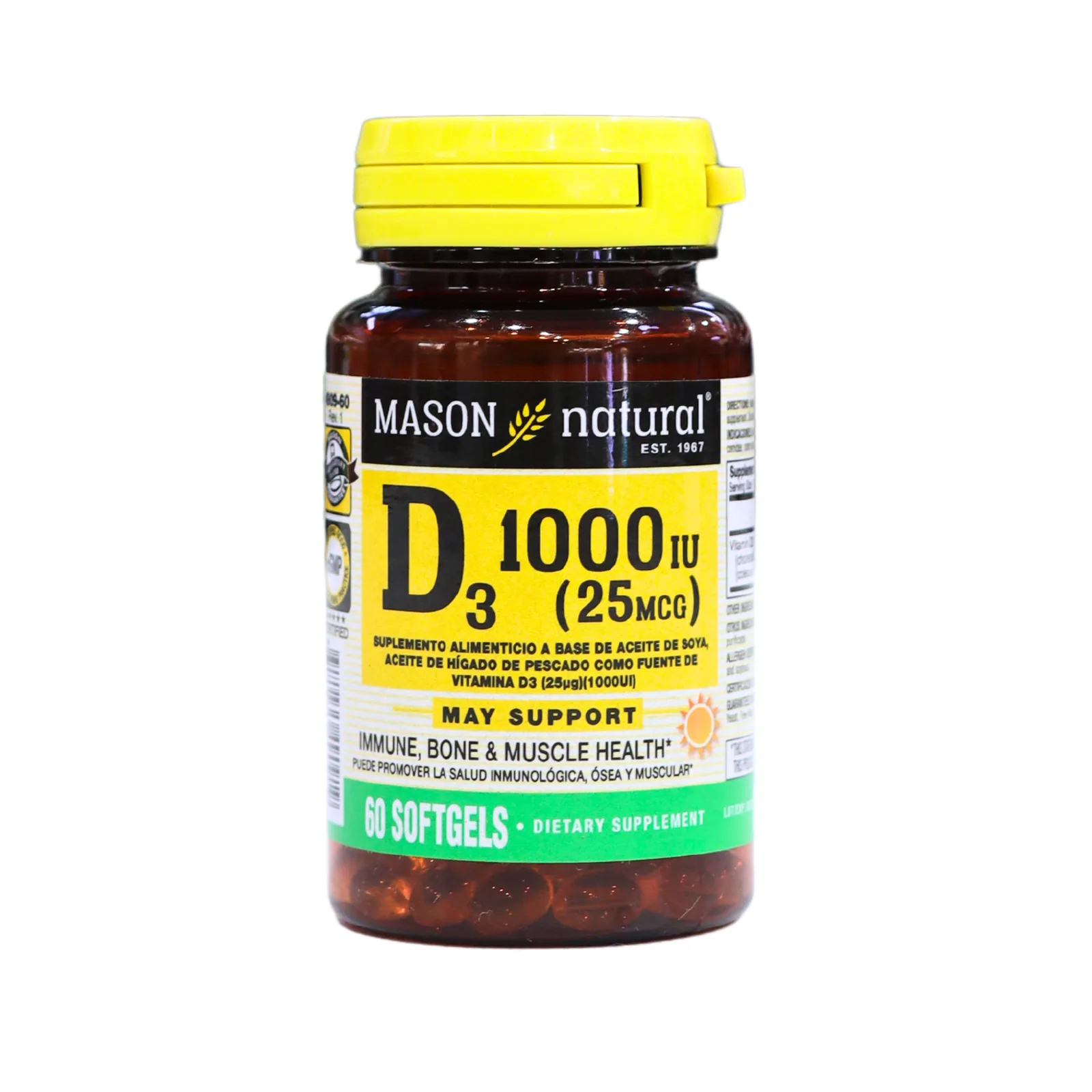 Presentación de VITAMIN D3 1000 IU – MASON