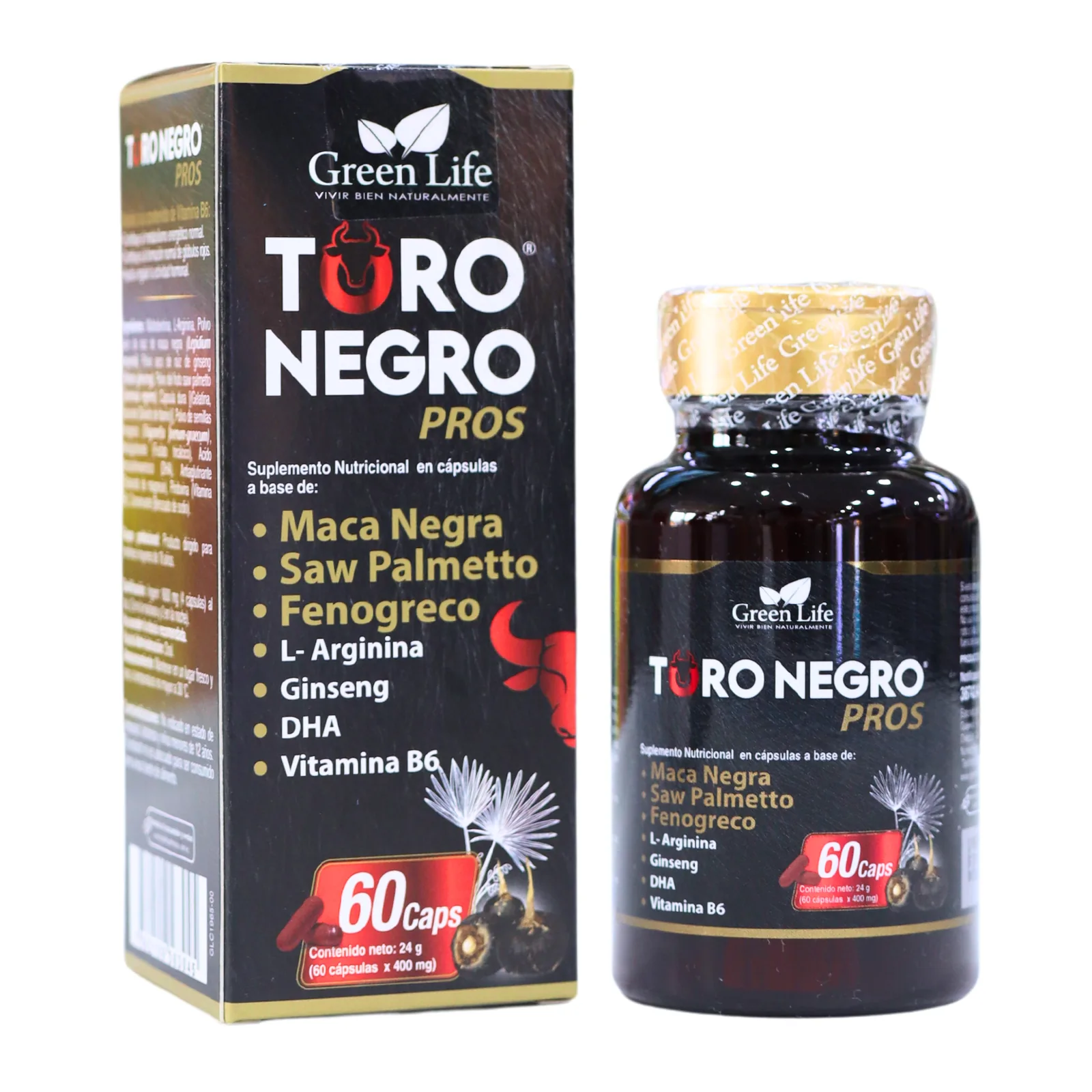 Presentación de TORO NEGRO PROS 60 CAPS – GREEN LIFE