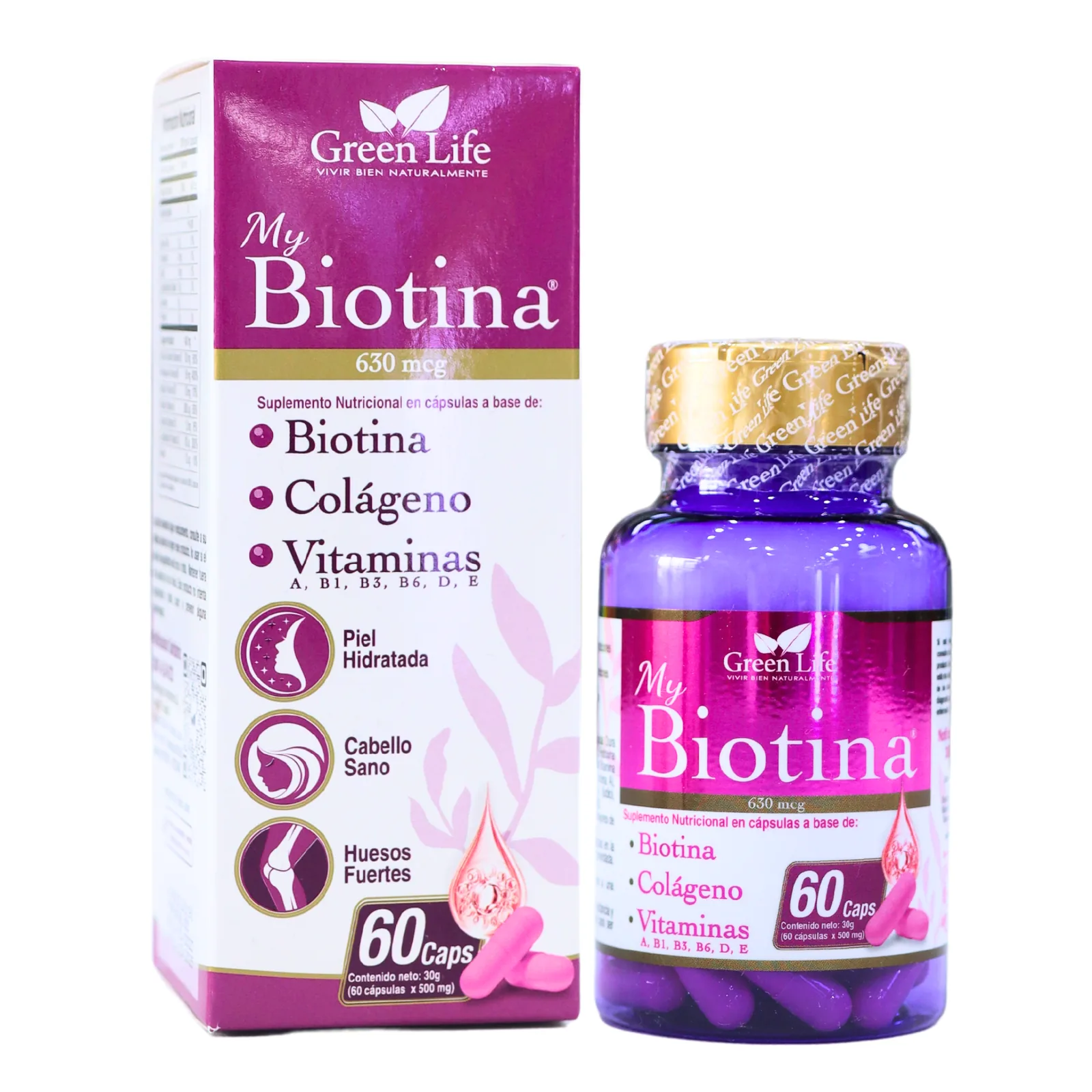 Presentación de MY BIOTINA 630 MCG 60 CAPS – GREEN LIFE