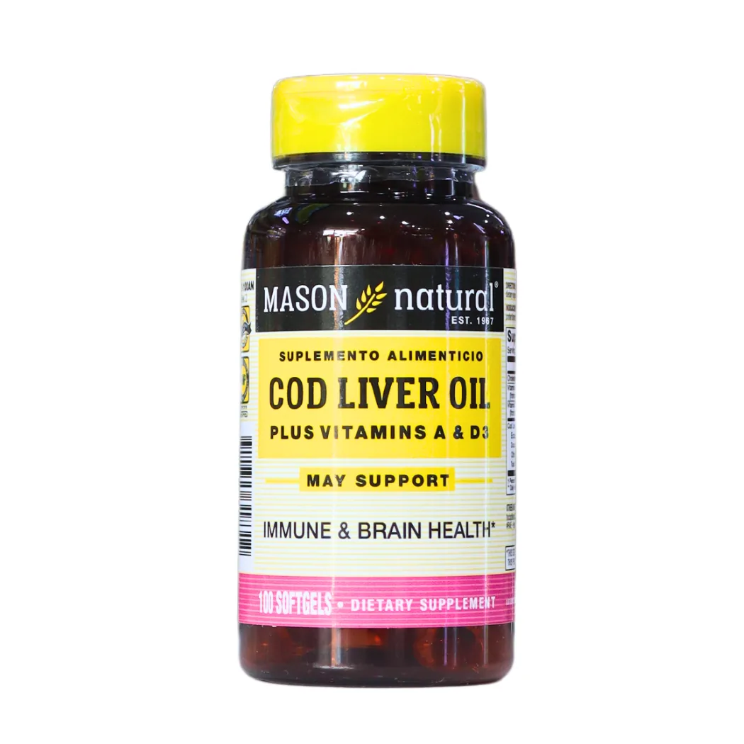 Presentación de COD LIVER OIL 100 SOFTGELS – MASON VITAMINS