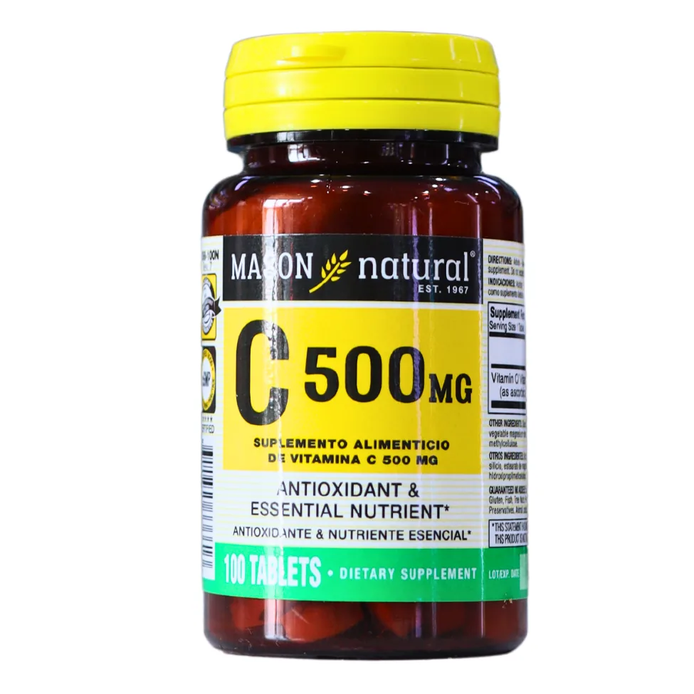 Presentación de VIT C 500 MG 100 TABLETS – MASON VITAMINS