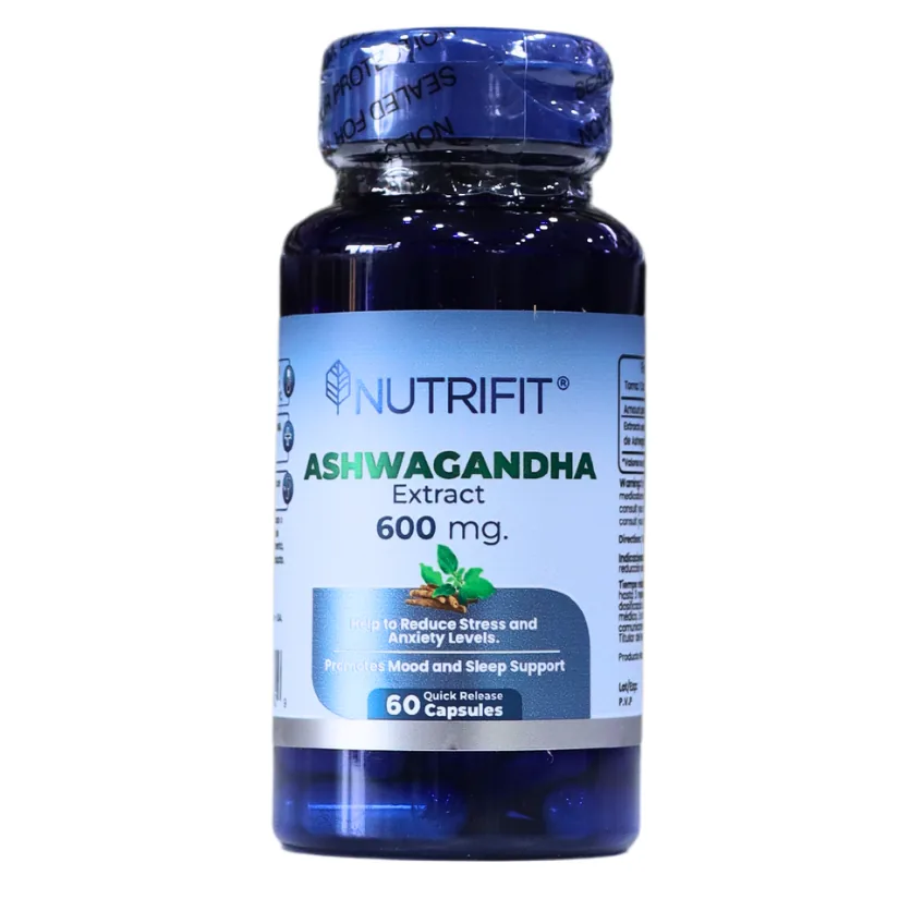 Presentación de ASHWAGANDHA EXTRACT 600 MG (60 CAPSULES) – NUTRIFIT