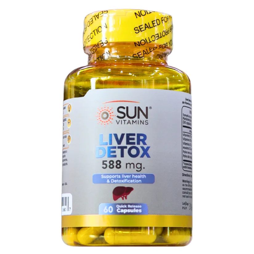 Presentación de LIVER DETOX 588MG (60 CÁPSULAS) – SUN VITAMINS