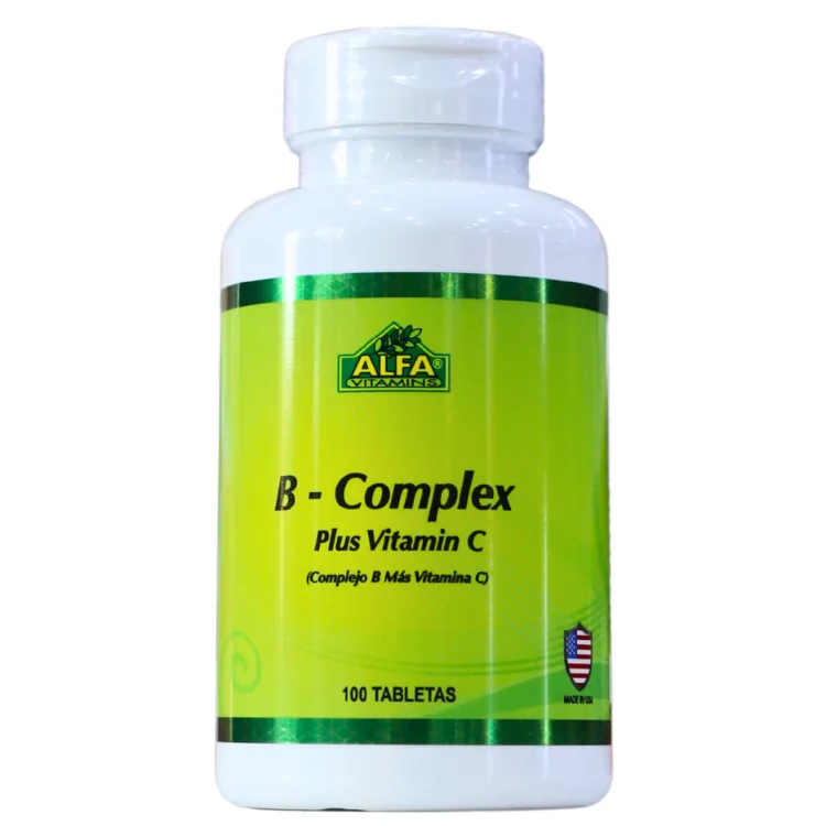 Presentación de B COMPLEX + VIT C (100 TABLETAS) – ALFA VITAMINS