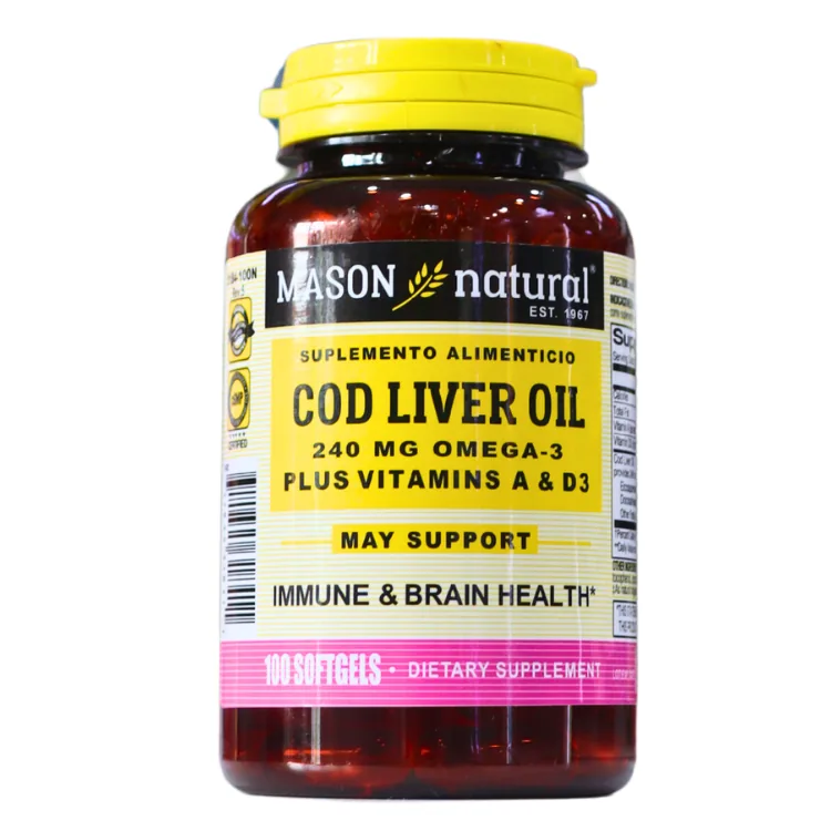 Presentación de COD LIVER OIL 100 SOFTGELS – MASON NATURAL
