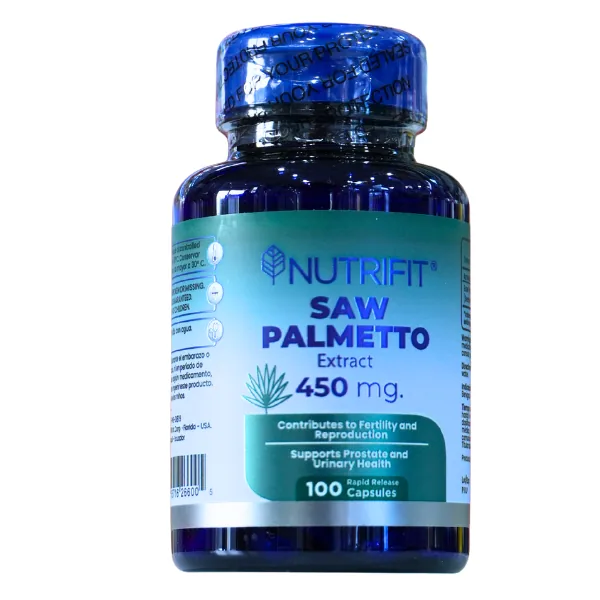 Presentación de SAW PALMETTO 450 MG + 100 CAP – NUTRIFIT