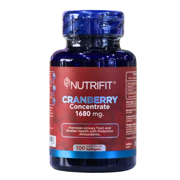 Presentación de CRANBERRY CONCENTRATE 1680 MG + 100 SOFT – NUTRIFIT