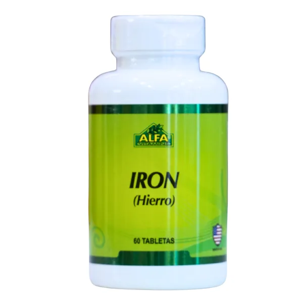 Presentación de IRON (HIERRO) + 60 TAB – ALFA VITAMINS