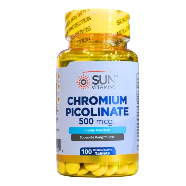 Presentación de CHROMIUM PICOLINATE + 100 TAB – SUN VITAMINS