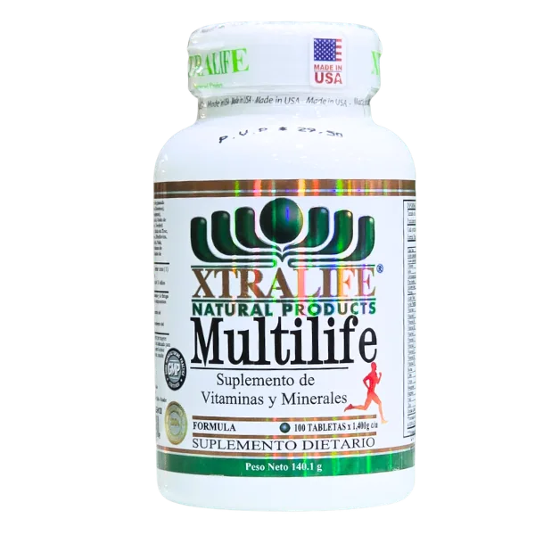 Presentación de MULTILIFE + 100 TABLETAS – XTRALIFE